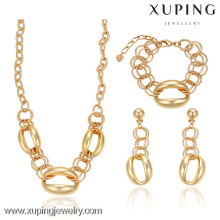 63235 Xuping placas africanas 18k full gold dubia joyería de moda última moda india jewellry set